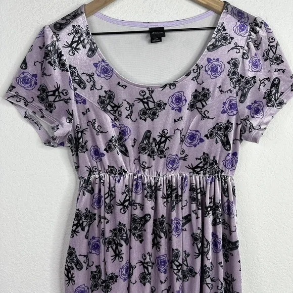 Disney Her Universe‎ Night Before Christmas Dress Womens S/M Purple Velour Mini - Picture 3 of 7